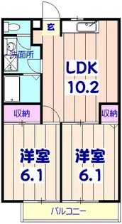 ミリアビタ二宮【2階】の間取り