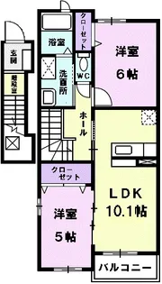 クレア・K【2階】の間取り