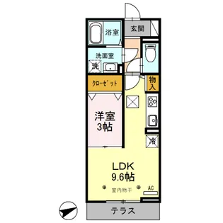 プレミスト Ⅶ【108号室】の間取り