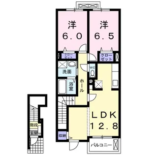 サンディーアA【2階】の間取り