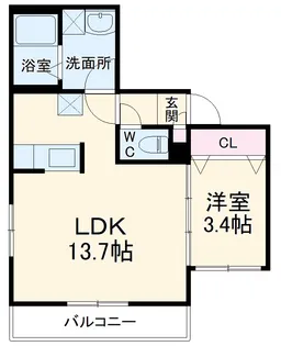 プラティーヌ松戸【2階】の間取り