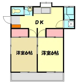 的場平塚第2アパート【101号室】の間取り