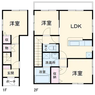ケーハウス ズーラシア【201号室】の間取り