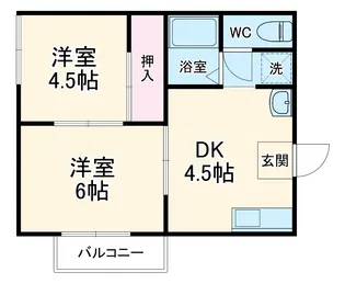 スイートム塚原【1階】の間取り