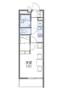 レオパレス南一番【404号室】の間取り