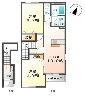 シャルマンフルール【2階】の間取り