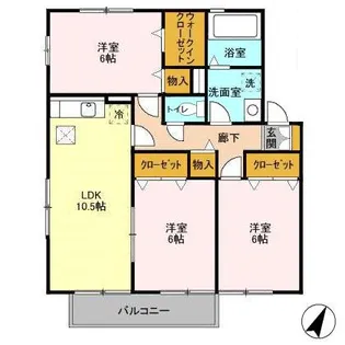 ファミーユつくば B【1階】の間取り