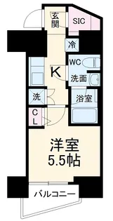 Log 登戸 Station【1103号室】の間取り
