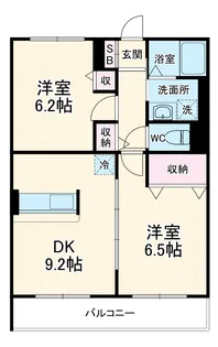パレットグレース公津の杜【110号室】の間取り