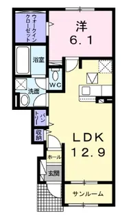 マカニ オカ ハウオリー【1階】の間取り