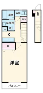 アンプルール リーブル Bloom【201号室】の間取り