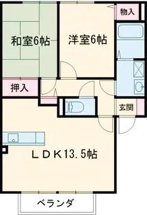 アルデア岸ノ上 ノルテ【101号室】の間取り