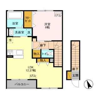 カレント Ⅱ【203号室】の間取り