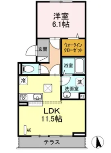 グランドパレス【103号室】の間取り
