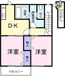 ビラ・デルリコ B【2階】の間取り