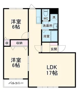 ピュアライフ天神【1階】の間取り