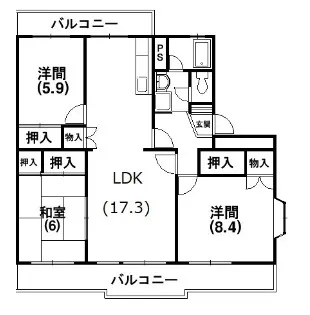 ヴェルディ広沢【101号室】の間取り