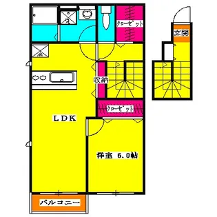 モン・サン・ミシェル【B201号室】の間取り