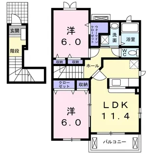 ハント・ポント C【2階】の間取り