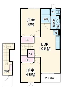 ソレイユⅠ【2階】の間取り