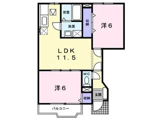 キアーロディルーナⅢ【1階】の間取り