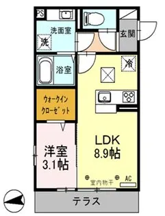 ヴィラージュ【105号室】の間取り