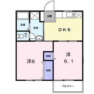 ジャルダンK【1階】の間取り