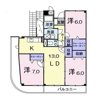 山根マーヴェラスマンション【3階】の間取り