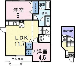 コーポ石川 Β【2階】の間取り