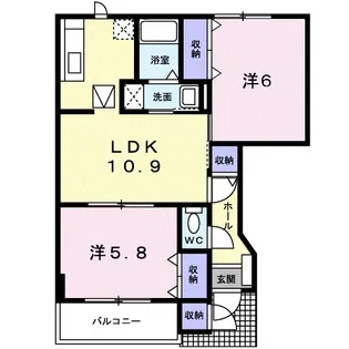 ウィステリアⅡ【1階】の間取り