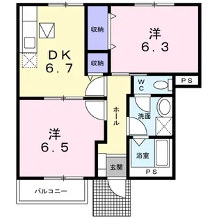 ウエストルートⅡ【1階】の間取り