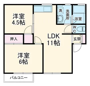 ドミールS−Ⅱ【1階】の間取り