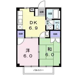 グランドハイツ市川B【1階】の間取り