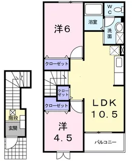 イストワールⅡ【2階】の間取り