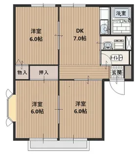 サンリヴェール【A201号室】の間取り