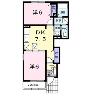 ベルツリーB【1階】の間取り