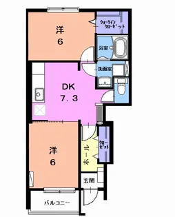 グランツB【1階】の間取り