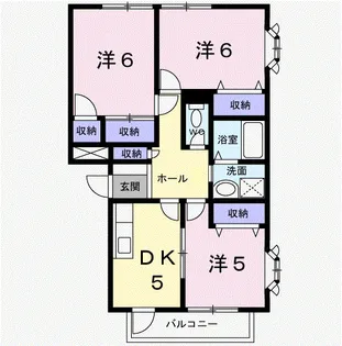 クローバーヒルズC【1階】の間取り