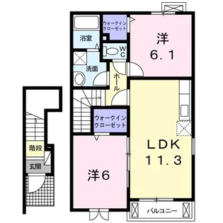 カトルセゾンB【2階】の間取り