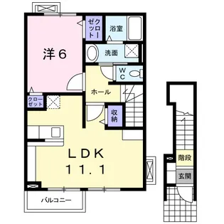 フロントリバ−・サンⅠ【2階】の間取り