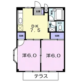 コーポラスなつめ【1階】の間取り