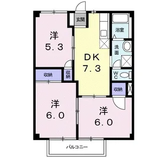 グリーンハイツⅡ【1階】の間取り