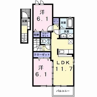 ボニート・カーサA【2階】の間取り