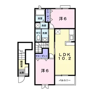 クイスクアム【2階】の間取り