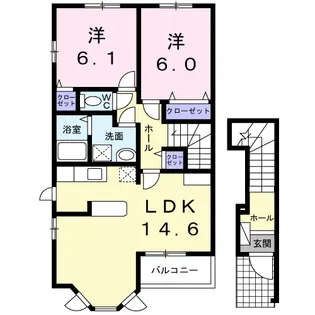 グレイスフルレジデンスB【2階】の間取り