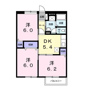 エーデルハイムB【1階】の間取り