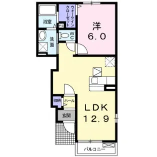 ホワイト・プレセアB【1階】の間取り