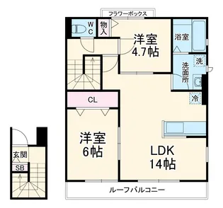 ル・モン・オⅡ【3階】の間取り