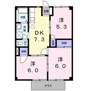 タウン松山Ⅰ【1階】の間取り