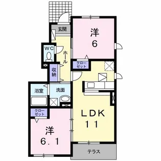 ベルアンジュ【1階】の間取り